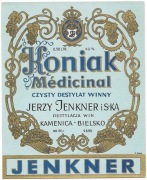 Etykieta na alkohol, KONIAK MEDICINAL, Kamienica-Bielsko, Jenkner