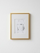 UNIKAT! Ręcznie Rysowany Portret Ołówkiem w Złotej Ramie A5 