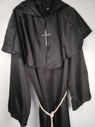 Kostium mnicha czarna szata zakonnik Halloween cosplay długa M