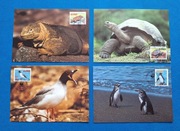 Zestaw 4 szt. widokówka widokówki WWF zwierzęta z Galapagos