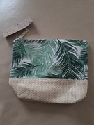 kosmetyczka beżowa zielone liście LBVYR