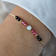 Bransoletka na sznurku (amazonit, rubin, turmalin)