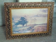 Obraz / obrazek w pięknej starej ramie 39 x 51 cm