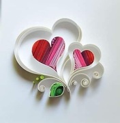 Obraz Quilling na prezent, rękodzieło, ramka 23x23