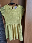 Sukienka dziewczęca żółta koronkowa 140, 10-11 lat F&F