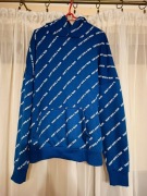 Niebieska Bluza z Kapturem Hoodie z Nadrukiem Overprint House M