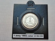 1 zł złoty 1993 Stan I menniczy (4)