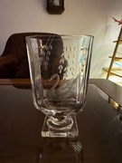 Skandynawski wazon kryształowy – Szwecja – ręczny grawer – łabędź – vintage