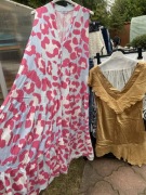 Sukienka M/L różowo błękitna