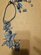 Naszyjnik z muszli niebieski z kolczykami