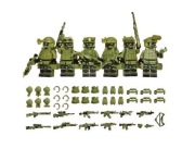 6 Figurek żołnierzy współczesnych z bronią+akcesoria kompatybilne z Lego