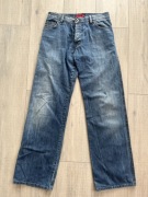 HUGO HUGO BOSS SPODNIE MĘSKIE, JEANSOWE, NIEBIESKIE