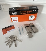 komplet wkładek Lob Assa Abloy 30/45+30/45G nikiel satyna
