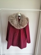 czerwony bordowy płaszcz palto zimowy na zimę 38 M