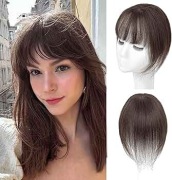 Topper do włosów  z grzywką ciemny brąz 26cm