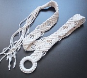 Pasek makramowy encru