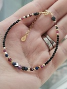 Bransoletka znak zodiaku Wodnik ametyst szafir rubin turmalin regulacja