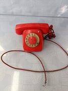 Stary telefon stacjonarny Jaskier CB 740 czerwony 