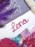 Imię, napis 3 litery, rozmiar M, ze sznurka i drutu, na ścianę