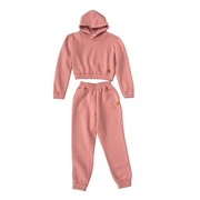 Damski Komplet Dresowy Bluza Spodnie PUDROWY RÓŻ  
