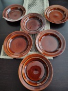 Komplet 6 talerzy głębokich z porcelitu Pruszków. PRL.