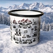 Kubek emaliowany TATRY – góry, zima, outdoor | Idealny na prezent 