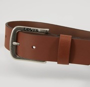 Pasek skórzany Levi’s szeroki 4 cm brązowy męski skóra nowy 110 cm