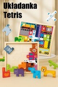Układanka edukacyjna drewniana Montessori TETRIS – POJAZDY lub ZWIERZĘTA |