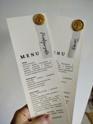 Menu weselne z pieczątka ślub 2024 ślubna papeteria