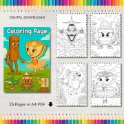 Kolorowanka Brainrot Tung Sahur, Tralalero, Chimpanzini *Plik PDF* 