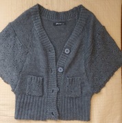 Finery narzutka szara wełniana damska kamizelka sweter wełna moher S/M 38