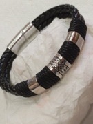 Modne skórzane bransoletki dla mężczyzn i kobiet 21,5 cm