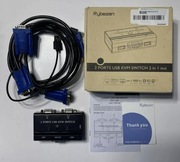 RYBOZEN (2 w 1 wyjście) 2-portowy przełącznik KVM USB VGA