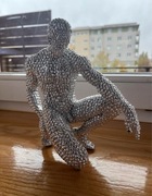 Figurka mężczyzny 19 cm srebrna - jak nowa
