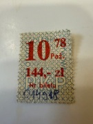 Bilet znaczek miesięczny PKP kolejowy 10/78