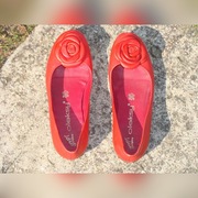 Buty damskie Oleksy baleriny czerwone r.38, skóra 