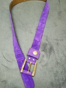 Louis Féraud set pasek zamsz skóra fiolet vintage 