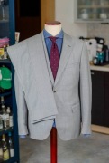 Włoski garnitur Cavallaro Napoli r50 (48), 100% wełna Vitale BC, szary