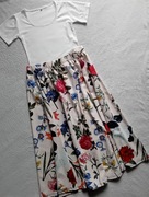 Spódnica kwiaty niebieski zielony