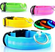 NUXIE Obroża świecąca led dla psa kota kolorowa parciana