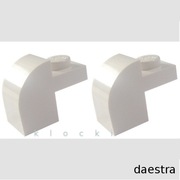 LEGO 6091 SKOS ZAOKRĄGLONY 2 x 1 x 1 1/3 biały - 2 szt