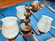 Stary żyrandol z 3 kloszami z 1989r. Działający 