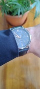 Elegancki zegarek Festina F16823 granatowy skóra złote wskazówki