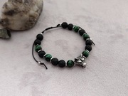 Bransoletka męska/unisex kamienie naturalne, stal UNIKAT 