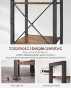 Regał VASAGLE na książki, różne rzeczy, pamiątki, vintage brązowo czarny