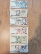 Zestaw 6 banknotów PRL - od 20 do 1000 zł - stan bankowy UNC