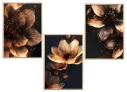 Plakat 30x40cm-kwiaty,glamour,ciemne tło,nowoczesne