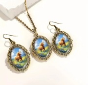 Zestaw biżuterii w kolorze starego złota Vintage Nowe KONIE