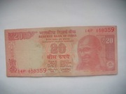 BANKNOT INDIE Stary banknot 20 Rupii   seria 14P