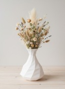 Wazon 3D geometryczny 18 cm biały | fajnedruki.pl | handmade PLA